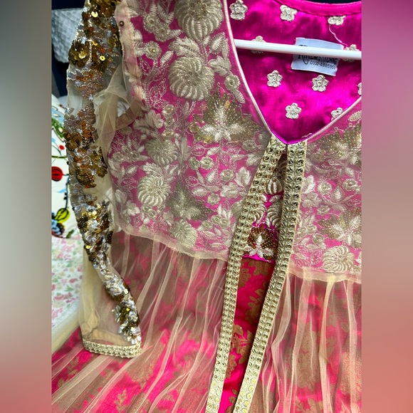 Brand new Pakistani dress with pink dupatta Large frock style - Picture 4 of 5